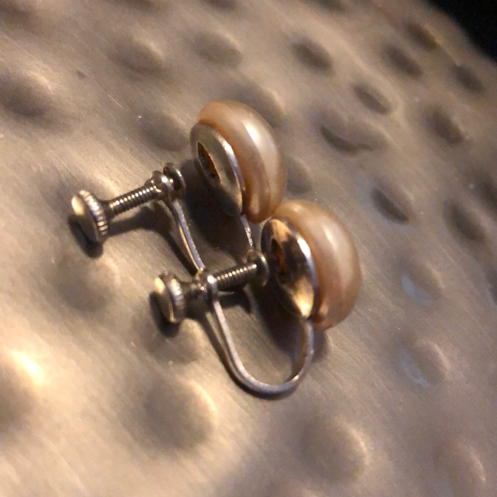 3 for $10 Faux Pearl Screw Earrings - Picture 2 of 4